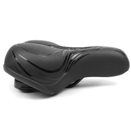 Седло комфортное c гелем Vinca Sport, 250х200мм, с отверстием,  черное