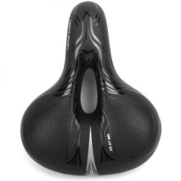 Седло комфортное c гелем Vinca Sport, 250х200мм, с отверстием,  черное