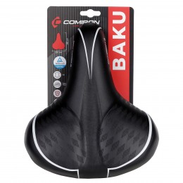 Седло комфортное COMIRON BAKU N671DBW 260x220, черное