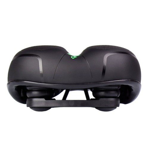 Седло комфортное COMIRON BERN N669A 255x210, чёрно+зелёное
