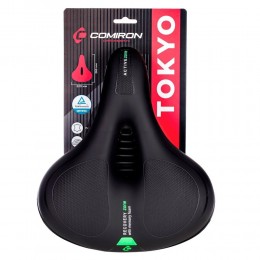 Седло комфортное COMIRON TOKYO C012 265x220, чёрно-зелёное