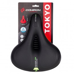 Седло комфортное COMIRON TOKYO C012 265x220, чёрно-желтое