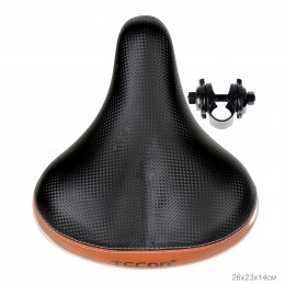 Седло комфортное Krypton HAY-AZ-088, черное с коричневой вставкой