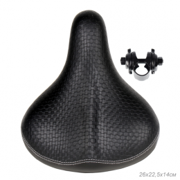 Седло комфортное KRYPTON KRPT-133-2A, размер: 275x230мм, черное с плетением