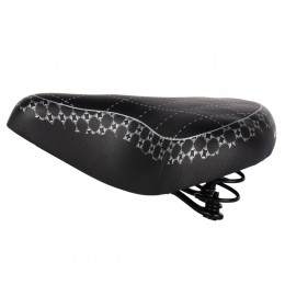 Седло комфортное KRYPTON KRPT-80-019C, размер: 240x205 мм, черно-белое с цветочками