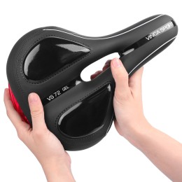 Седло комфортное с фонариком гель Vinca Sport 270х200 мм, черное