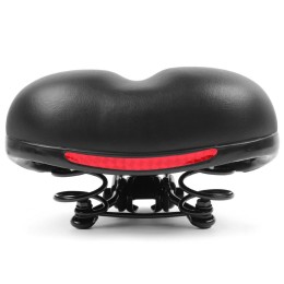 Седло комфортное с пружинами, 250*180мм, черное с красной наклейкой светоотражающей