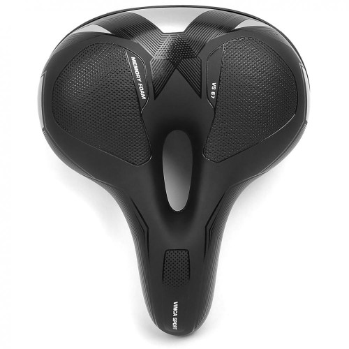 Седло комфортное Vinca Sport, 250х200мм, эффект памяти, с отверстием, черное