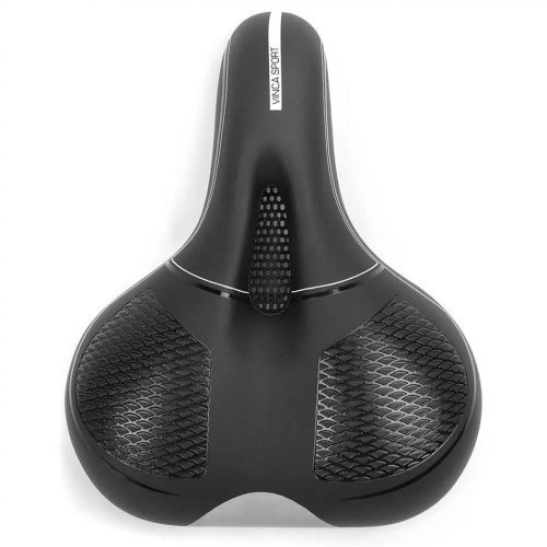Седло комфортное Vinca Sport 260х220 мм, черное с серой вставкой