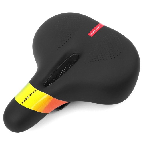Седло комфортное  Vinca Sport, с памятью формы, 260х220 мм, черное с цветной вставкой