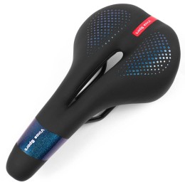 Седло комфортное Vinca Sport, с памятью формы, 275х145мм. черное с синим