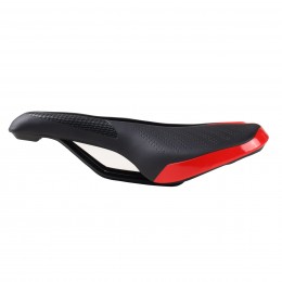 Седло MTB COMIRON HINAULT M039R 250X155, черно-красное с отверстием и сеткой