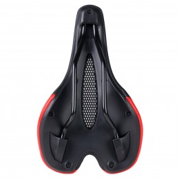 Седло MTB COMIRON HINAULT M039R 250X155, черно-красное с отверстием и сеткой