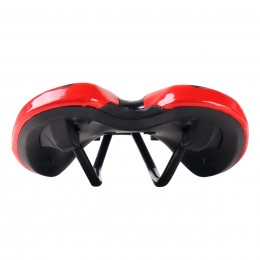Седло MTB COMIRON HINAULT M039R 250X155, черно-красное с отверстием и сеткой