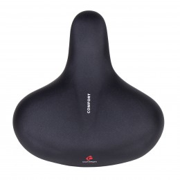 Седло суперкомфортное COMIRON LAST EMPEROR C056 270x250 мм, чёрное с закрытыми пружинами