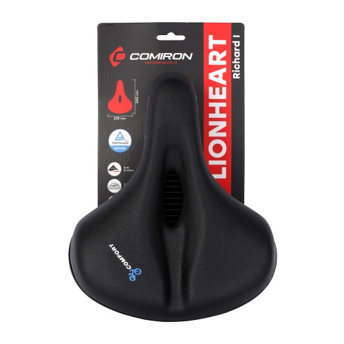 Седло суперкомфортное COMIRON LIONHEART Richard I C076-B 260x215, черное