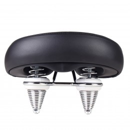 Седло суперкомфортное COMIRON SEVILLA N802BK 260x225 мм, чёрное с открытыми пружинами