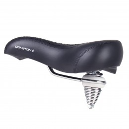 Седло суперкомфортное COMIRON SEVILLA N802BK 260x225 мм, чёрное с открытыми пружинами