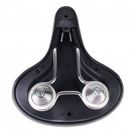 Седло суперкомфортное COMIRON SEVILLA N802BK 260x225 мм, чёрное с открытыми пружинами