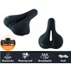 Седло велосипедное комфортное COMIRON OSLO C016 245x200, чёрно-синее