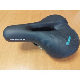 Седло велосипедное комфортное COMIRON OSLO C016 245x200, чёрно-синее