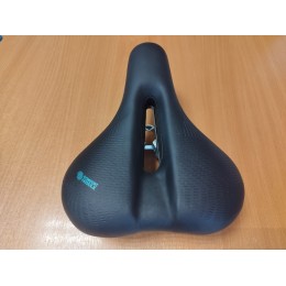 Седло велосипедное комфортное COMIRON OSLO C016 245x200, чёрно-синее