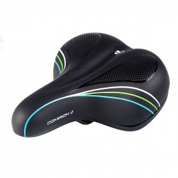 Седло велосипедное комфортное COMIRON PRAGA C018 250x210, чёрное