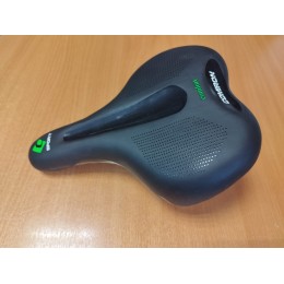 Седло велосипедное комфортное COMIRON ROME C022 270X190, чёрно-зелёное