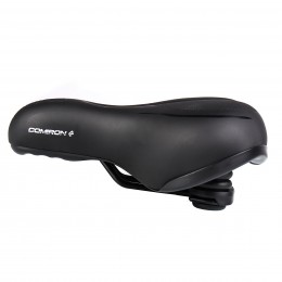 Седло велосипедное комфортное COMIRON TOKYO C012 265x220, чёрно-красное