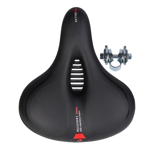 Седло велосипедное комфортное COMIRON TOKYO C012 265x220, чёрно-красное