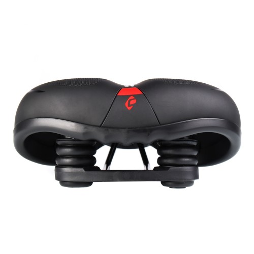 Седло велосипедное комфортное COMIRON TOKYO C012 265x220, чёрно-красное