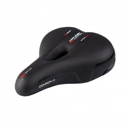 Седло велосипедное комфортное COMIRON YALTA C036 255x190, чёрно-красное
