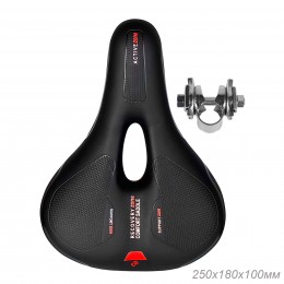 Седло велосипедное комфортное COMIRON YALTA C036 255x190, чёрно-красное