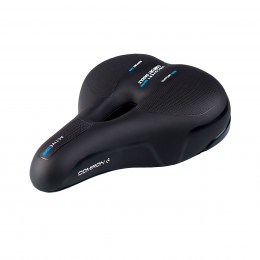 Седло велосипедное комфортное COMIRON YALTA C036 255x190, чёрно-синее