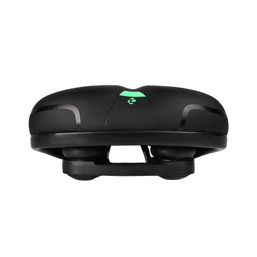 Седло велосипедное комфортное COMIRON YALTA C036 255x190, чёрно-зелёное