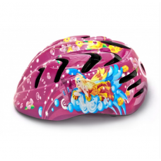 Шлем детский с регулировкой,  размер S(48-52см), розовый, рисунок - "принцесса", инд.уп. Vinca Sport