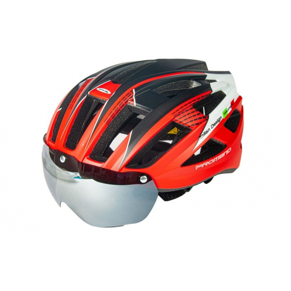Шлем Promend TK-12H22N с визором, красно-черный