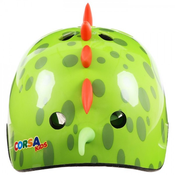 Шлем велосипедиста детский CORSA «Дракоша», цвет зелёный