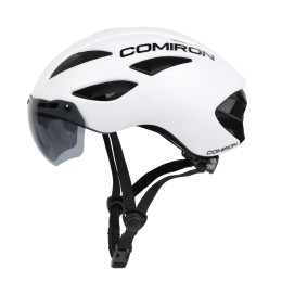 Шлем велосипедный с визором COMIRON MX-100T, белый