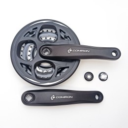 Система COMIRON JIA-CR-01, 170mm, 24/34/42T, с защитой, AL+ST, квадрат, черная