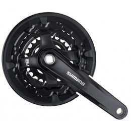 Система шатунов 24/34/42Т Shimano TY301, 170мм, квадрат, с защитой, черная