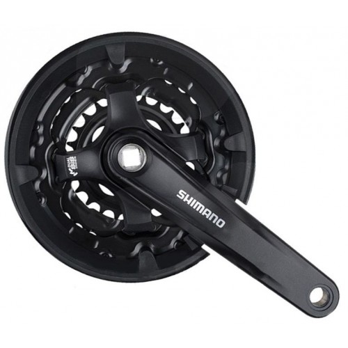 Система шатунов 24/34/42Т Shimano TY301, 170мм, квадрат, с защитой, черная