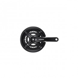 Система шатунов 30/46Т Shimano TY501, 170мм, для 2x7/8ск, Кв, с защитой от цепи., с болтами креп,  цвет черный