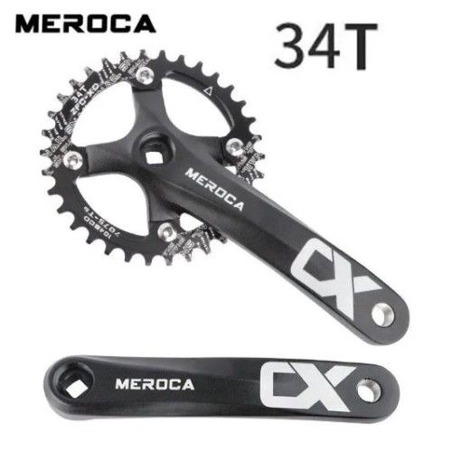 Система шатунов 34Т Meroca Mountain Bike, BCD 104, 170 мм, алюминий, под квадрат, без защиты