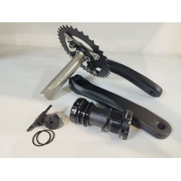 Система шатунов 36T, алюминий, 170мм, под Holowtech II, интегрир. вал, каретка в компл, CWD-206, чёрный