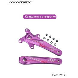 Система шатунов без звезды VIVIMAX 104 BCD, квадратное отверстие, 170 мм, анодированная, фиолетовая