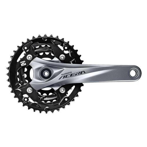 Система шатунов  Shimano M2000 с защитой, 175, 40/30/22, серая, под ромб
