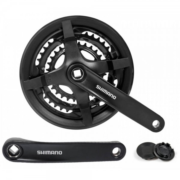 Система шатунов 28/38/48Т Shimano TY301, 175мм, Кв, с защитой, черн, б/уп