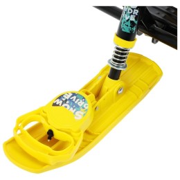 Снегокат Тимка Спорт 4-1 со спинкой и ремнем, Зимний спорт (черный/желтый)