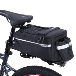 Сумка на багажник BICYCLE SOUL, основные отсеки на молнии, крепление velcro, отсек для бутылки. 38х15.5х16см.